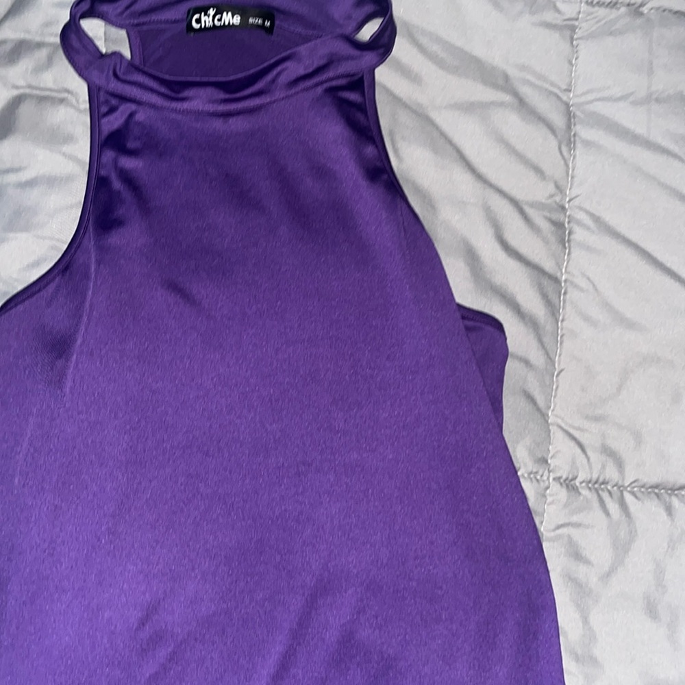 PURPLE DRESSY SLEEVELESS TOP